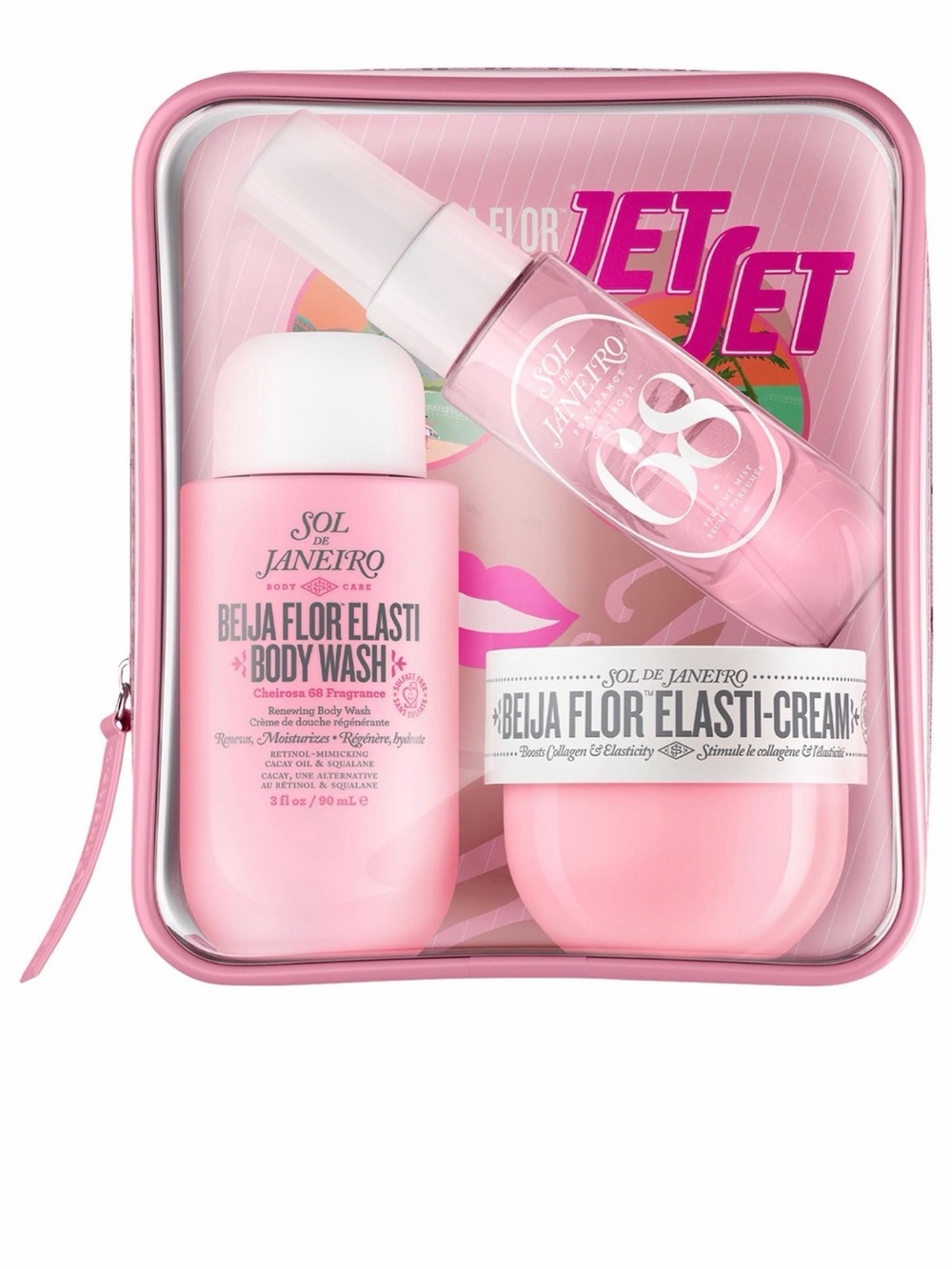 Sol de Janeiro Pink Beija Flor Elasti Body Wash & Cream Gift Set